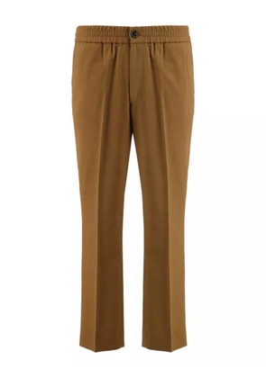 AMI Paris elasticated-waist wool trousers - Brown