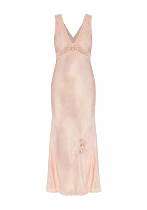 LoveShackFancy Bier lace-embellished silk dress - Pink