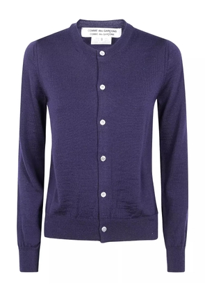 Comme Des Garçons Comme Des Garçons wool round-neck cardigan - Blue