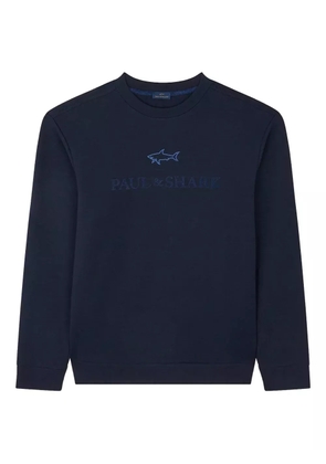Paul & Shark logo-embroidered cotton sweatshirt - Blue