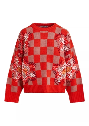 Essentiel Antwerp Inter checkerboard sweater - Red