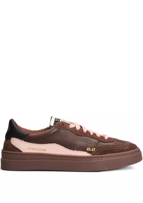 Stkn suede leather-panel sneakers - Brown