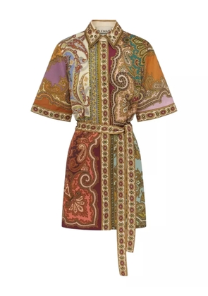 ALEMAIS Clemenza Spliced paisley-print mini dress - Neutrals