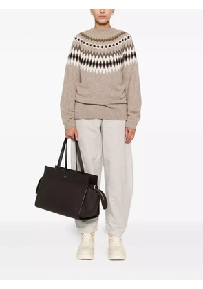 BeYou Fairisle-pattern round-neck sweater - Neutrals