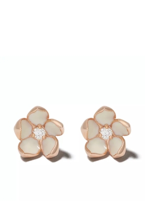 Shaun Leane Cherry Blossom diamond flower earrings - ROSE GOLD VERMEIL