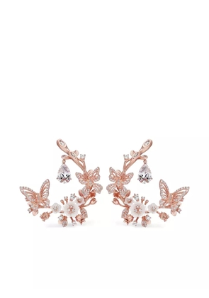 Anabela Chan 18K rose gold Butterfly Garland earrings - Pink