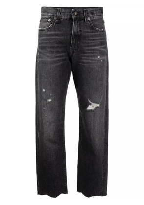 R13 distressed-effect cropped jeans - Black