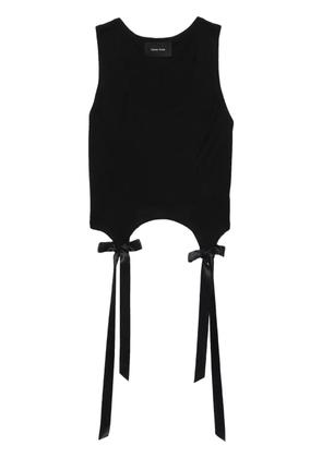 Simone Rocha bow and ribbon-detail cotton vest - Black