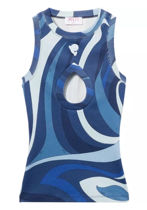 PUCCI Marmo-print tank top - Blue