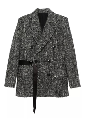 ISABEL MARANT buckle-detail buttoned tweed jacket - Black