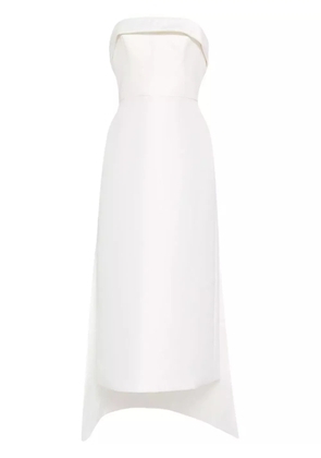 Amsale strapless watteau-back dress - White