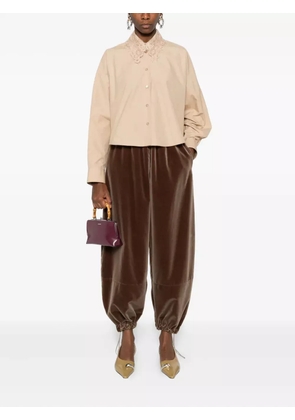 Fabiana Filippi lace-trimmed button-down shirt - Neutrals