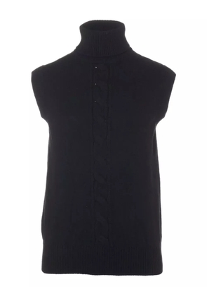Celine Pre-Owned 2000-2015 cable-knit turtleneck vest - Black