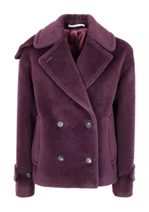 Tagliatore double-breasted alpaca wool jacket - Red