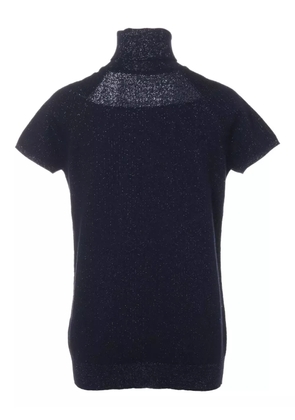 CHANEL Pre-Owned 2009 sparkle short-sleeve knitted top - Blue