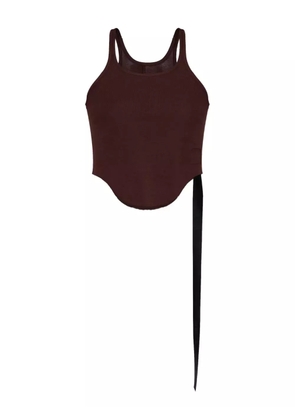 Rick Owens DRKSHDW asymmetrical raw-edge tank top - Red