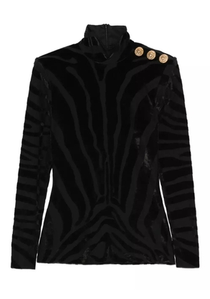Balmain printed button top - Black