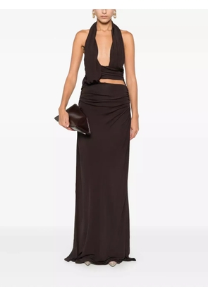 Christopher Esber draped cut-out maxi dress - Brown
