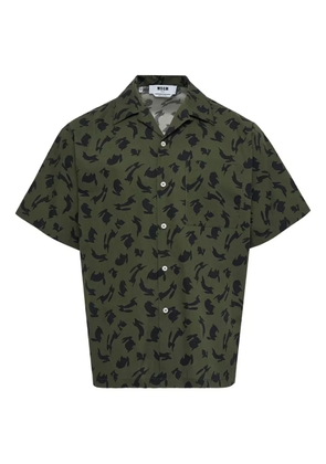MSGM rabbit-print button-up shirt - Green
