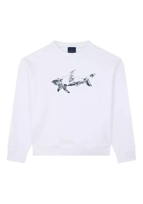 Paul & Shark shark-print fleece sweatshirt - White
