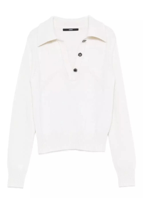 SAPIO button-embellished polo top - White