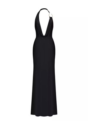 KOROBEYNIKOV V-neck hook-detail maxi dress - Black