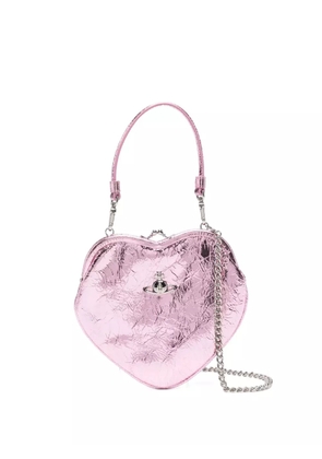 Vivienne Westwood heart-shaped metallic clutch bag - Pink