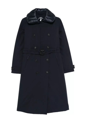 Save The Duck quilted-collar belted coat - Blue