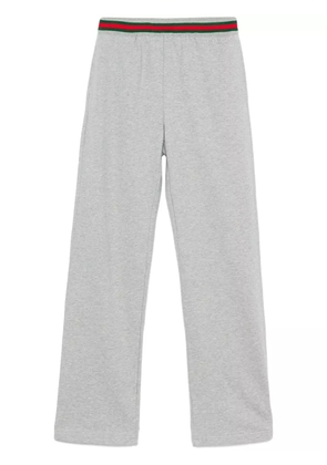 Gucci web-detail cotton sweatpants - Grey