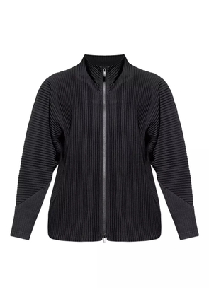 Homme Plissé Issey Miyake pleated zip-fastening jacket - Black