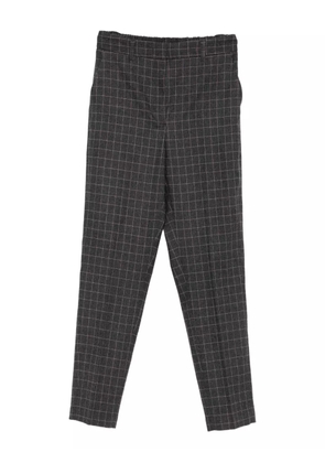 Niu grid-pattern straight trousers - Grey