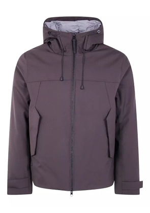 People Of Shibuya hooded logo-plaque jacket - Brown