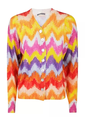 IN BED WITH YOU abstract-print wool cardigan - Yellow