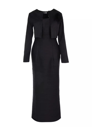 Baruni feather-embellished dressand jacket set - Black