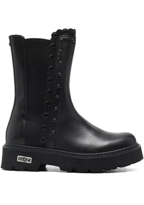 Cult scalloped-eyelet leather Chelsea boots - Black