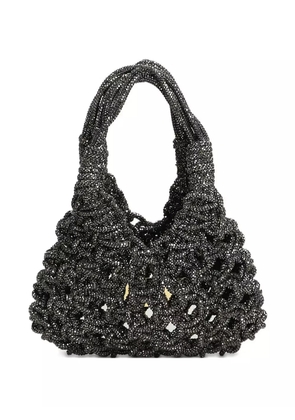 Hibourama Vannifique beaded knotted tote bag - Black
