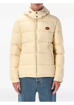 Valentino Garavani logo-patch padded jacket - Neutrals