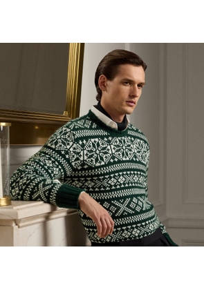 Snowflake-Patterned Cashmere Sweater