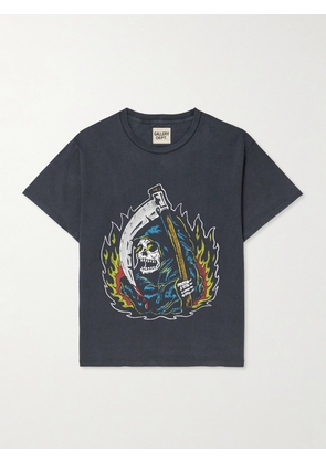 Gallery Dept. - Big Reaper Glittered Printed Cotton-Jersey T-Shirt - Men - Black - S