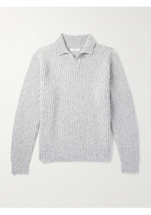 Mr P. - Ribbed Wool, Silk and Cashmere-Blend Polo Shirt - Men - Gray - XS