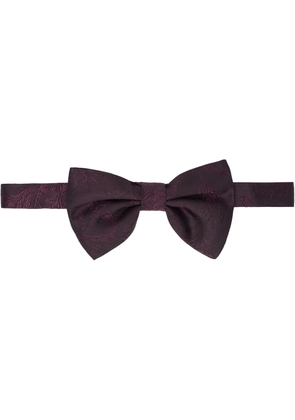 Dries Van Noten Burgundy Jacquard Bow Tie
