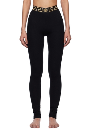 Versace Underwear Black Greca Border Leggings