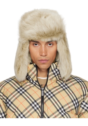 Burberry Beige Shearling Trapper Hat