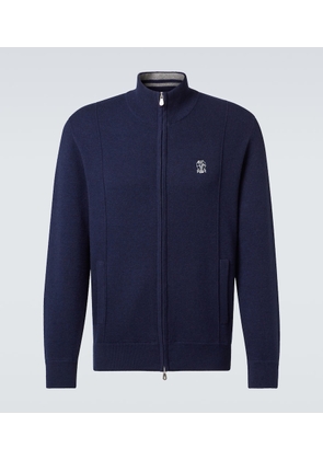 Brunello Cucinelli Cashmere-blend zip-up sweater
