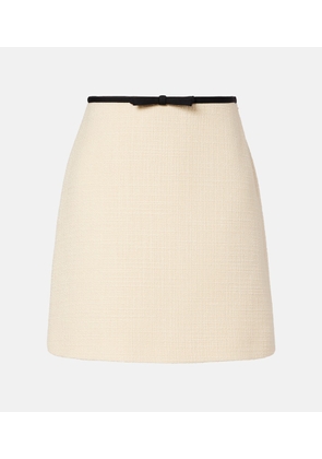 Valentino Bow-detail wool-blend tweed miniskirt