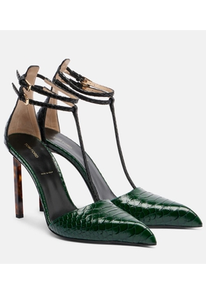 Tom Ford Snake-effect leather pumps