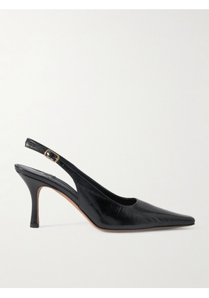 Emme Parsons - Elana Textured-leather Slingback Pumps - Black - IT36,IT37,IT38,IT39,IT40,IT41,IT42