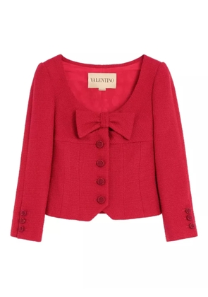 Valentino Garavani bow-detail tweed blazer - Red
