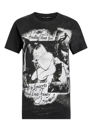 Dolce & Gabbana graphic-print distressed T-shirt - Black
