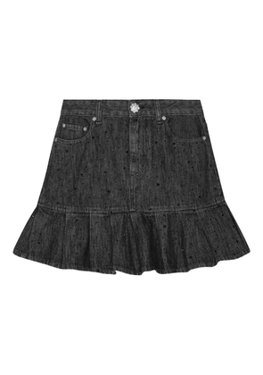 GANNI rhinestone-embellished mini skirt - Grey